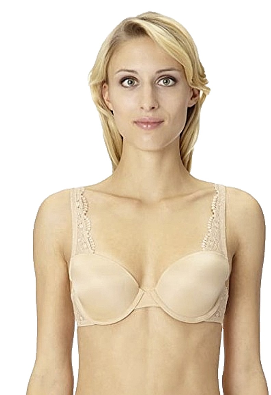DKNY Nude Underwire T-Shirt Bra Lace Straps Jolie Nuit Size 32D New with Tags